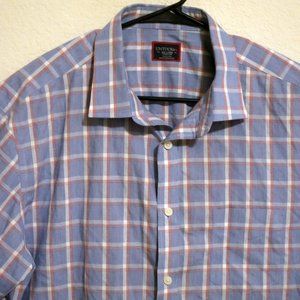 UNTUCKit Shirt Mens 2XL Long Sleeve Button Wrinkle Free Blue Red White Stripes